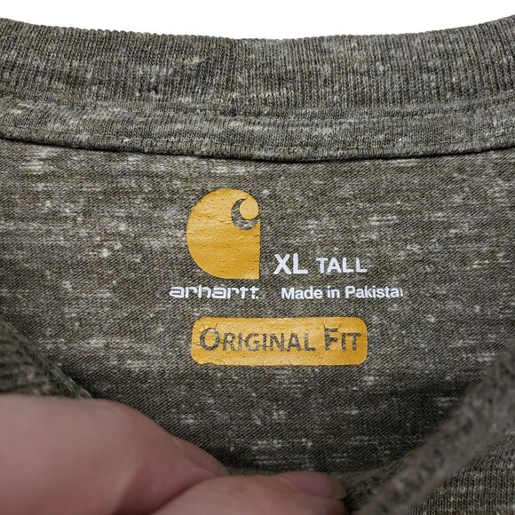 Carhartt Original Fit Green Heathered Short Sleeve Crew Neck Shirt Mens XL Tall - Picture 7 of 8